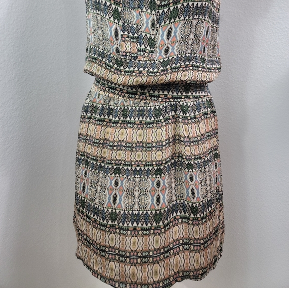 GYPSY 05 SILK SLEEVELESS TRIBAL PATTERN DRESSS - Picture 15 of 16